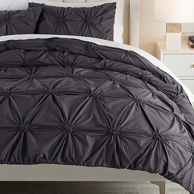 Pottery Barn Teen Ruched Rosette shops Organic Duvet