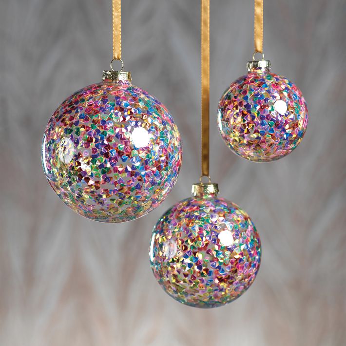 Multicolor Sequin Ornaments - Set of 6 | Pottery Barn Teen