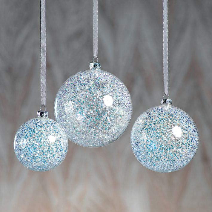 Silver Sequin Ornaments - Set of 6 | Pottery Barn Teen