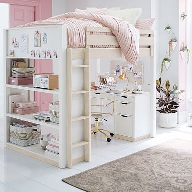 Loft bed for teenage girl with desk ikea best sale