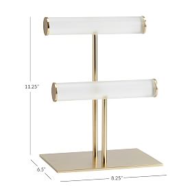 Ava Frosted Acrylic Double Bar Jewellery Stand