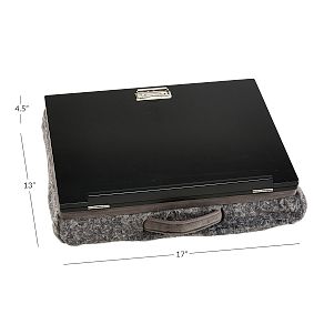 Faux-Fur Adjustable Super Storage Lapdesk - Speckled Coat Black