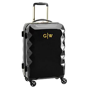 Luxe Hard-Sided Black Carry-On Spinner Suitcase