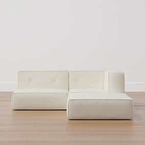 Cushy Piped Trim Sectional Set (64&quot;)