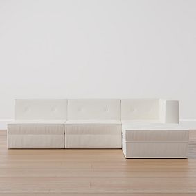 Piped Cushy L-Shaped Sectional Set with Storage (97.5&quot;)