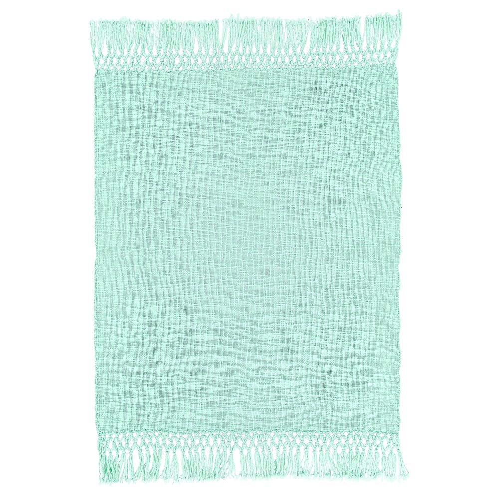 Woven Macrame Trim Throw