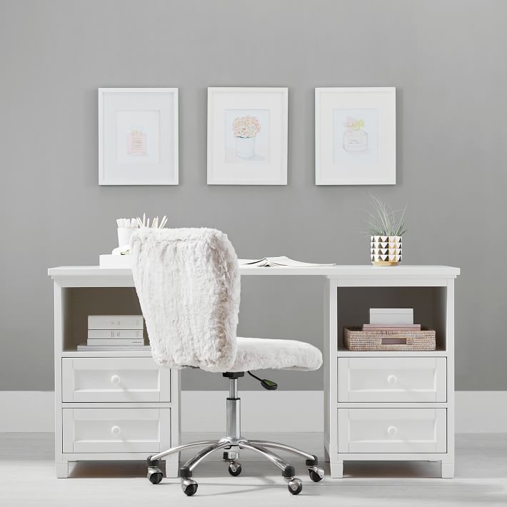 Beadboard Smart Double Cubby Desk 