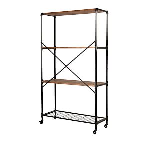 Rolling Industrial 40&quot; Bookshelf