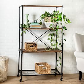 Rolling Industrial 40&quot; Bookshelf