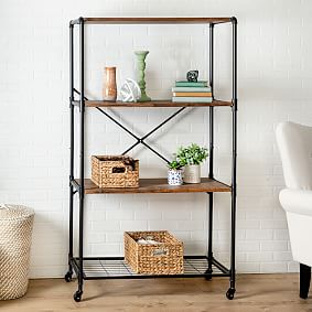 Rolling Industrial 40&quot; Bookshelf