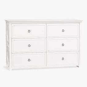 Evie 6-Drawer Wide Dresser, Simply White