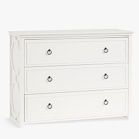 Evie 3-Drawer Wide Dresser, Simply White