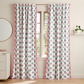 Roller Rabbit Rose Printed Blackout Curtain