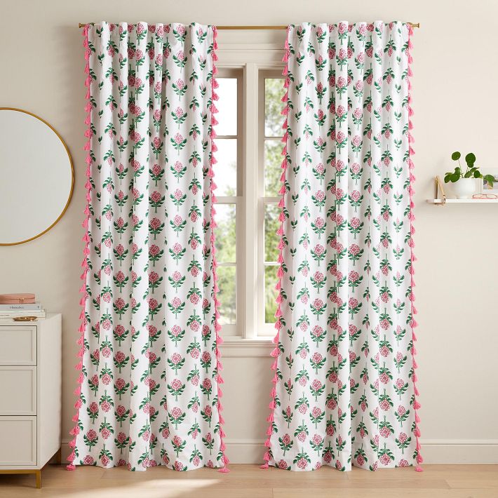 Roller Rabbit Rose Printed Blackout Curtain