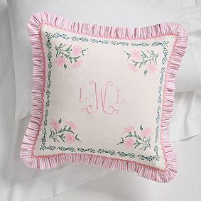 Floral Cross Stitch Pillow Cover