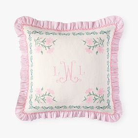 Floral Cross Stitch Pillow Cover