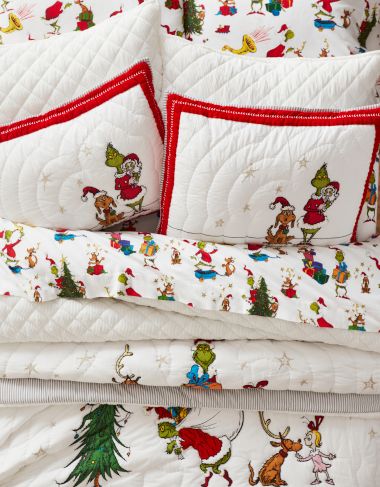 Pottery Barn Teen twin Christmas red reversible comforter quilt with store Euro sham