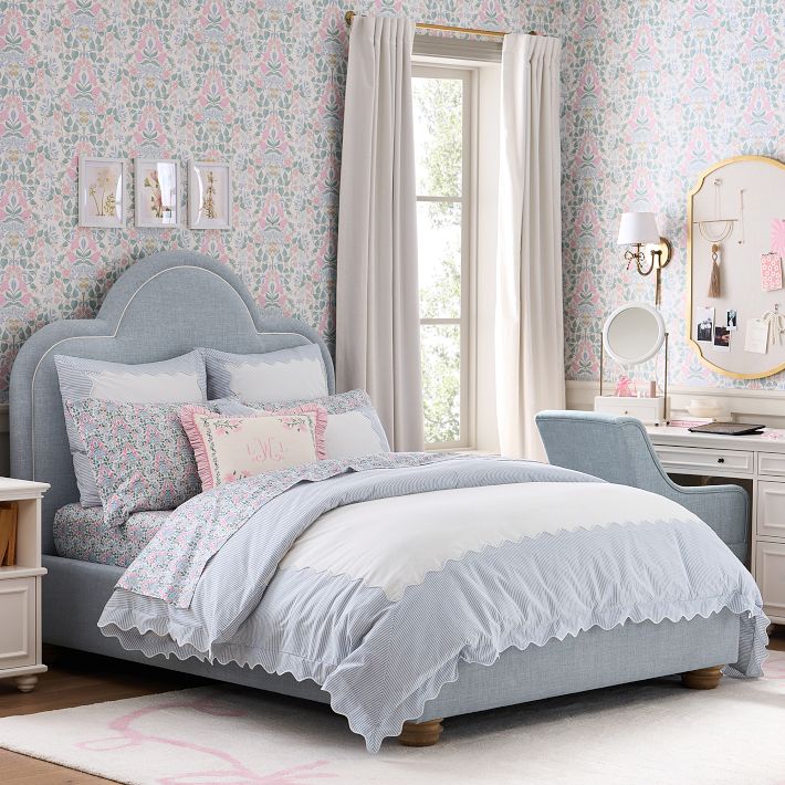 Chelsea Upholstered Classic Bed | Pottery Barn Teen