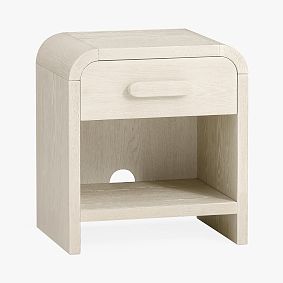 Clio Rounded Nightstand, Bleached Bone