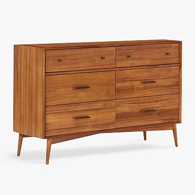 west elm x pbt Mid-Century 6-Drawer Wide Dresser, Acorn