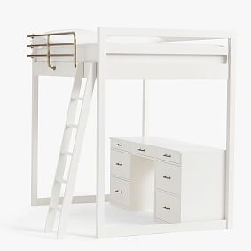 Waverly Loft + Desk/Chest Set, Single, Simply White, In-Home