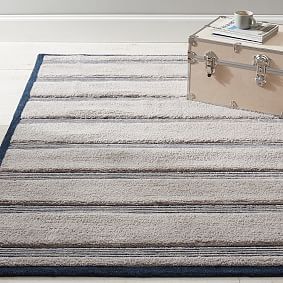 Stripe Wool Rug - Navy