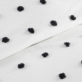 Tufted Dot Sham - Black/White