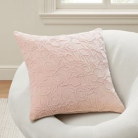 Velvet Floral Pillow Cover