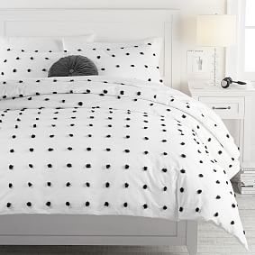 Tufted Dot Sham - Black/White