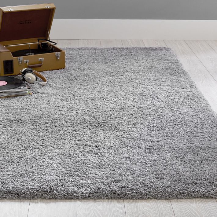 Luxe Shag Performance Rug - Light Grey