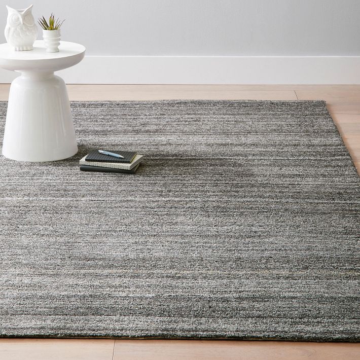 Sheared Tip Wool Rug - Charcoal
