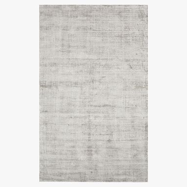 Solid Viscose Rug - Light Grey