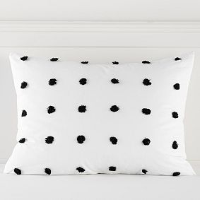 Tufted Dot Sham - Black/White