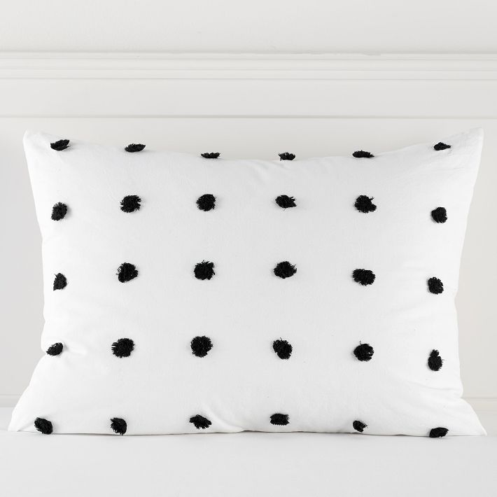 Tufted Dot Sham - Black/White