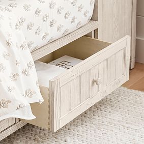 Beadboard Double Corner Storage Lounge Bed