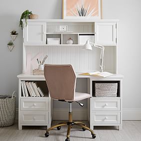 Beadboard Smart&trade; Storage Hutch Desk (59.5&quot;)