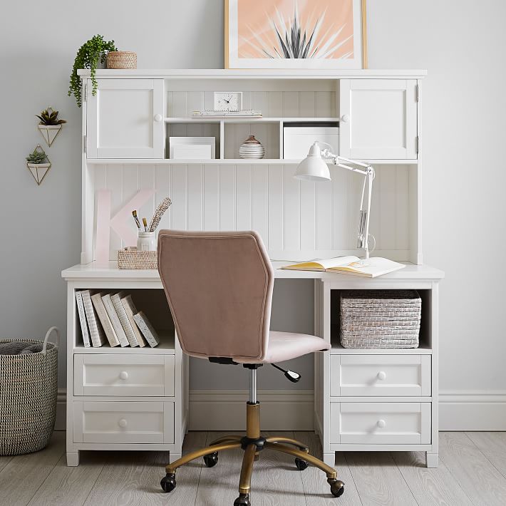 Beadboard Smart&trade; Storage Hutch Desk (59.5&quot;)