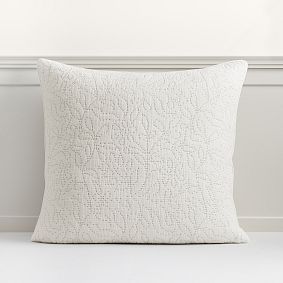 Pick-Stitch Floral Matelasse Euro Pillow Cover