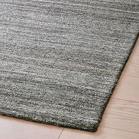 Sheared Tip Wool Rug - Charcoal