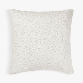 Pick-Stitch Floral Matelasse Euro Pillow Cover