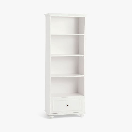 Beadboard Tall Bookcase Weathered White