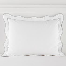 Classic Scallop Trim Organic Duvet Cover