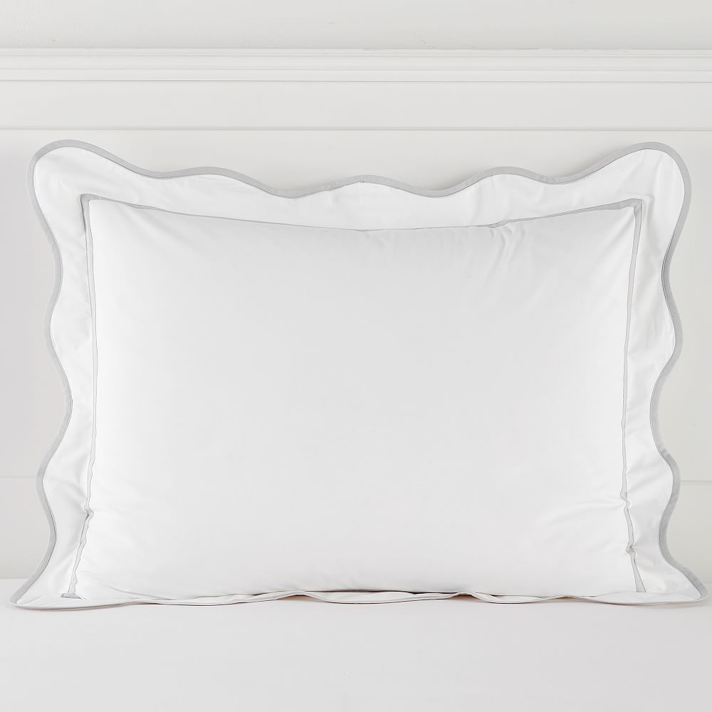 Classic Scallop Trim Organic Duvet Cover