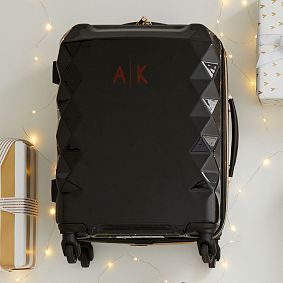 Luxe Hard-Sided Black Carry-On Spinner Suitcase