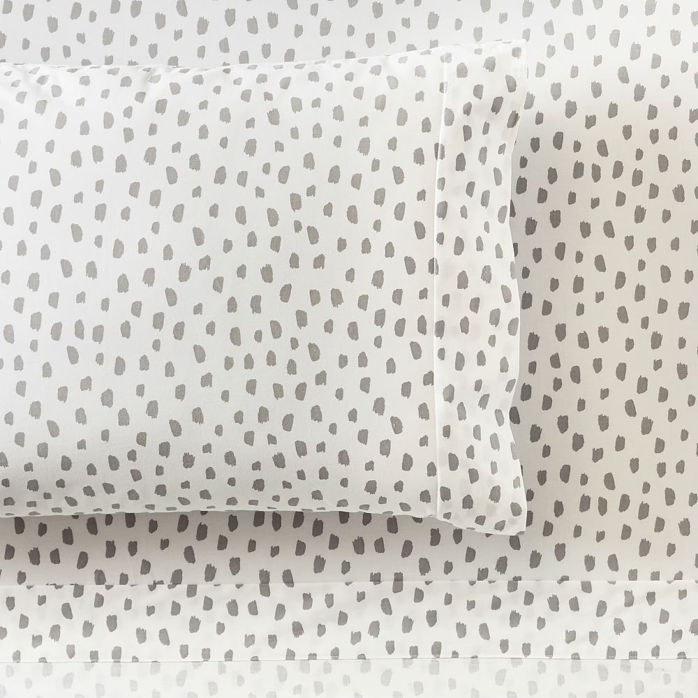 west elm x pbdorm Brushstrokes Dot Organic Sheet Set