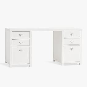 Customize-It Simple Storage Pedestal Desk, Simply White