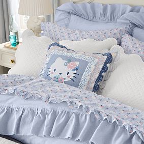 Chambray Ruffle Organic Duvet Cover