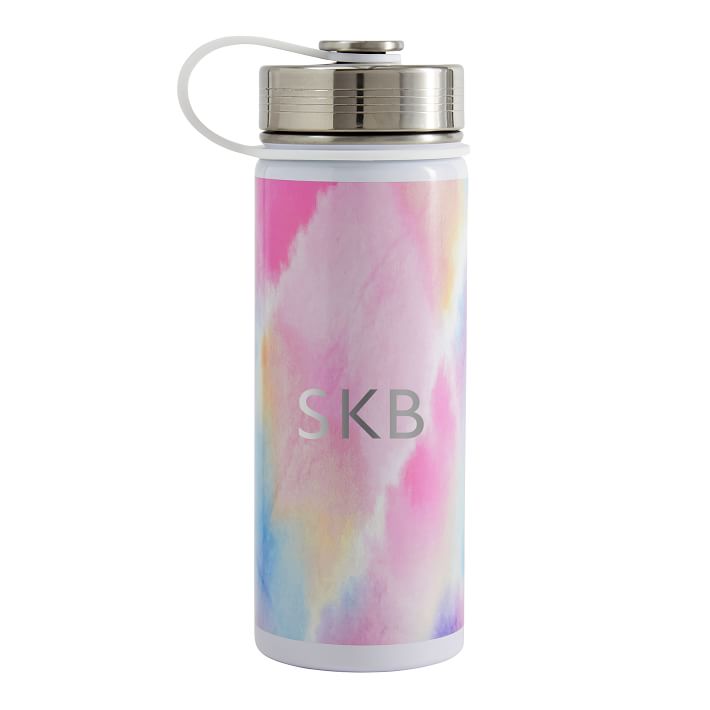 Slim Watercolour Rainbow Tie-Dye Water Bottle