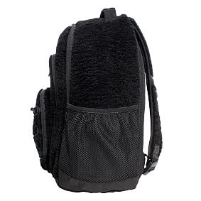 Gear-Up Solid Cozy Black Sherpa Backpack