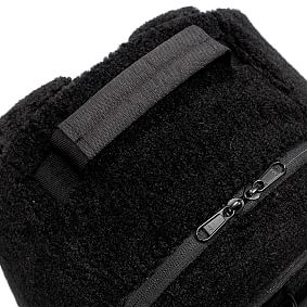 Gear-Up Solid Cozy Black Sherpa Backpack